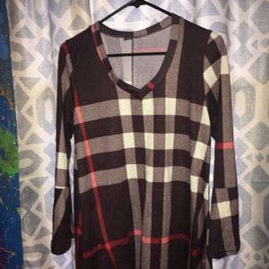 Brown plaid dress
